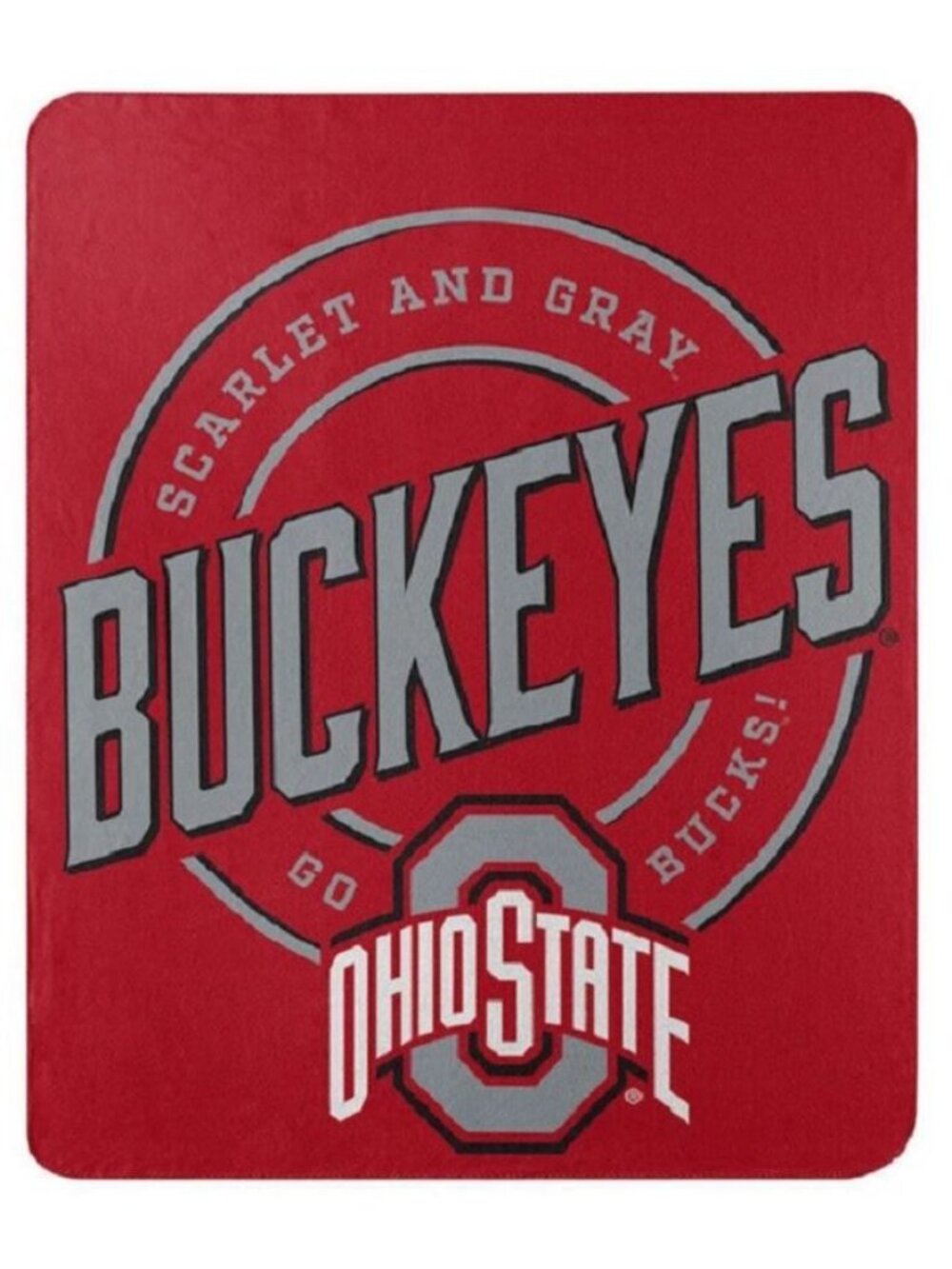 Ohio State Buckeyes Fleece Throw Gift Blanket Football NCAA College Soft Campus